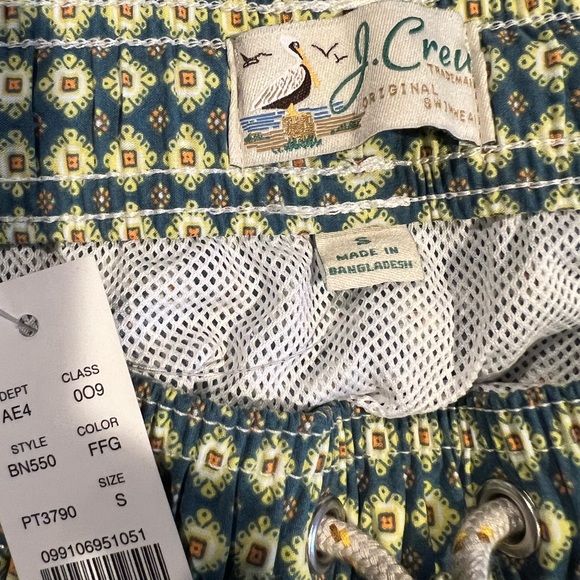 NWT J Crew 6” stretch swim trunk in print size S men green - Picture 2 of 9